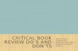 Critical book review do’s and don’ts