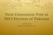 Next generation vote in 2013 election of pakistan