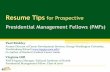 Resume Tips for Prospective Presidential Management Fellows (PMFs)