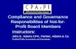 Compliance And Governance For Not For Profit Board Members