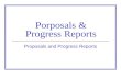 Proposals & Progress Reports