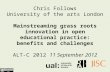 ALT-C 2012 Mainstreaming grass roots innovation in open educational practice: benefits and challenges