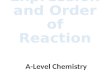 Rate Expression and Order of Reaction