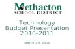 2010-2011 Technology Department Budget