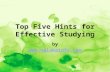 Top five hints for effective studying
