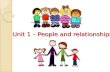 Unit 1 – people and relationships