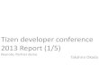Tizen developer conference 2013 report 1/5