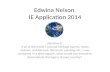 Edwina Nelson: IE Application 2014 Qustion K)