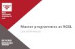 Law and Finance Masters study programme