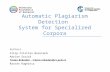 Automatic plagiarism detection system for specialized corpora