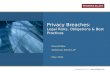 Privacy Breaches: Legal Risks, Obligations & Best Practices
