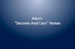 Alex's notes on secrets and lies