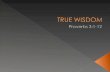 Prov 3:1-12  True Wisdom