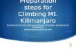 Preparation for Climbing Mt. Kilimanjaro