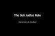The Sub Judice Rule by Atty. Emerson Banez