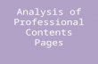 Analysis of a Professional Contents Page