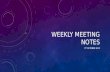 Weekly Meeting Notes (3rd October 2013)