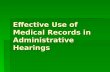 Effective Use of Medical Records in Administrative Hearings