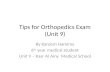 Tips for orthopedics exam