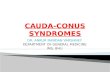 Cauda conus syndromes