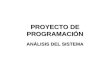 PROYECTO DE PROGRAMACIÓN analisis del sistema22092012