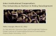 Inter-institutional Cooperation: The University as Partner in Policy Development