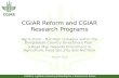 Charles Crissman - CGIAR reform and CGIAR Research Programs