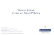 Guias en Práctica Clínica, Guías en Salud Pública