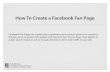 How To Create a Facebook Fan Page