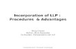 Incorporation of LLP  - Procedures  & Advantages
