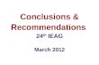 Ieag conclusions and recommendations