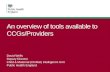 An overview of tools available to CCGs/Providers