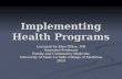 Implementing Health Programs
