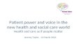 National Voices on person centred care