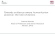 Towards evidence-aware humanitarian practice: the role of donors
