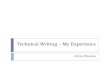 Technical writing - my experience