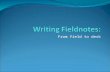 Writing Fieldnotes
