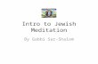 Intro to jewish meditation