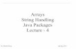 Arrays string handling java packages