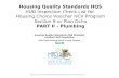 Housing Quality Standards HQS Part II Plumbing