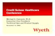 wyeth Credit Suisse Group Healthcare Conference