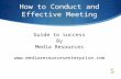 How to conduct an effective meeting