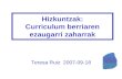 Curriculum Berrien Ezaugarri Zaharrak