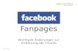 Facebook Fanpages - Wichtigste Änderungen zur Einführung der Chronik