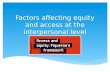 12 factors affecting equity and access at the interpersonal level