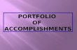 Portfolio Of Accomplishments