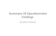 Summary of questionnaire findings