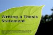 Writing a thesis statement