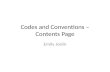 Codes and conventions – contents page y13