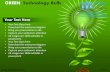 Green technology bulb powerpoint ppt templates.